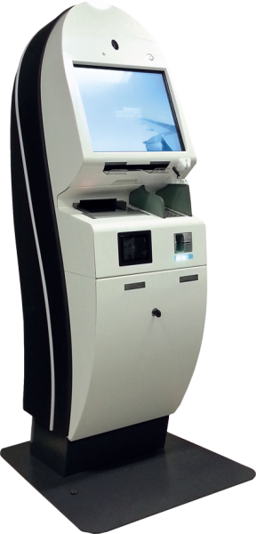 Self-service cash and card kiosk